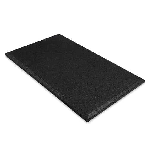 Playsafer Heavy Duty Commercial Grade Rubber Playground Safety Mat - Playground Protection Mat for Swings and Slides - 54" Long X 32" Wide x 2" Thick (Black) - color: Black