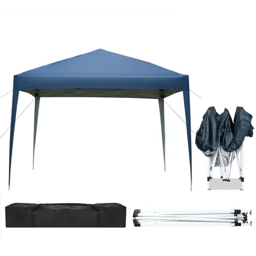 Outvita 10x10ft Ez Pop Up Outdoor Canopy Tent, Portable Commercial Instant Tent with Carry Bag for Party Wedding Birthday BBQ Events - style: 10x10-blue