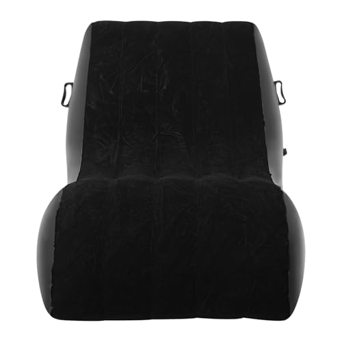 Inflatable Sofa Bed, Portable Leisure Lounger S-Shaped Air Chair Folding Sofa Bed with Air Pump for Living Room Patio Outdoor Camping (Black) - color: Black