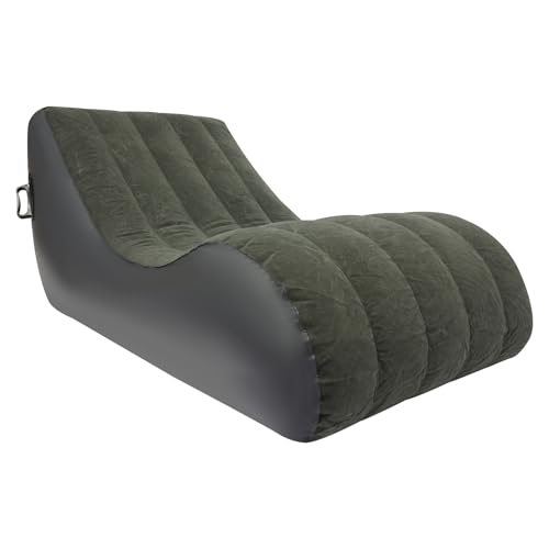 Chaise Lounger Inflatable Sofa Air Chair with Automatic Air Pump Portable Leisure S-Shaped Lounger for Indoor Living Room Bedroom, Outdoor Folding Blow Up Bed Backyard Garden Beach