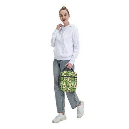 Avocado Lunch Box Insulated Lunch Bag for kids Girls Boys Women,Reusable Lunch Box Containers for Women Men,Durable Cooler Tote Bag Lunchbox for Office/School/Picnic - color: Avocado02