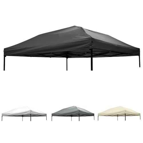 10x10 Canopy Replacement top,10x10ft Pop Up Canopy Top Cover,Silver Coated Durable Replacement Canopy top for Straight Leg Canopy Frame,Black(1 PCS Top Cover Only) - color: Black