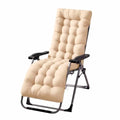 Patio Chaise Lounger Cushion， Rocking Chair Sofa Cushion with 6 Ties， Thick Padded Swing Bench Cushion， Zero Gravity Chair Cushion61x19x3in (Khaki) - color: Khaki