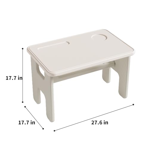UNICOO Kids Folding Table, Toddler Activity Table for Study, Snack, Art Craft and Play, Portable Plastic Children's Table for Small Spaces, Home and Playroom - color: White & Gray