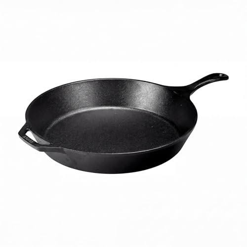 Lodge Seasoned Cast Iron Skillet 15 Inches - Frying Pan for the Stove, Grill or Campfire - Cooks Evenly - Features Easy-Grip Teardrop Handle - Non-Toxic, Nonstick & Long-Lasting - size: 15 Inch (1 Count)
