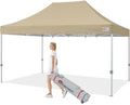 MASTERCANOPY Pop Up Canopy Tent Commercial Grade 10x15 Instant Shelter (Beige) - color: Beige, size: 10x15