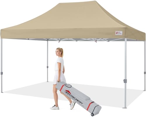 MASTERCANOPY Pop Up Canopy Tent Commercial Grade 10x15 Instant Shelter (Beige) - color: Beige, size: 10x15