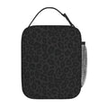 Black Leopard Cheetah Print Animal Skin Print Insulated Lunch Bag Portable Reusable Zipper Lunch Box For Men Women Work Picnic Travel Camping - color: Black35