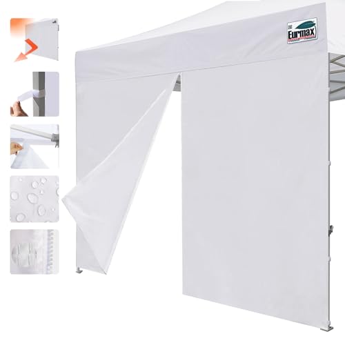 Eurmax USA 10FT Instant Canopy SunWall with Middle Zipper, Removeable Sidewall for Pop Up Canopy Tent,1 Pack Wall Only (White) - color: White, size: 10x6.7ft