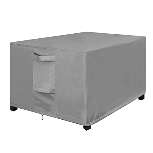 OutdoorLines Outdoor Waterproof Patio Ottoman Covers - Rectangle UV-Proof Patio Side Table Cover Windproof Heavy-Duty Furniture Covering Protector 28L x 22W x 17H Inch, Grey - color: Grey, size: Rectangle 28"l X 22"w X 17"h