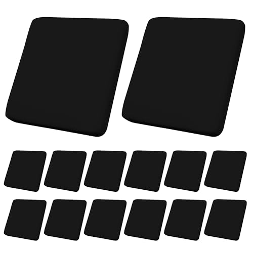 14Pcs Outdoor Cushion Covers, Patio Cushion Covers,Stretch Elastic Slipcovers, Replacement Washable & Reusable Furniture Protector for Patio Couch (Black,Cover Only) - color: Black, size: 14Pcs-Solid color