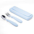 ASOMIC Premium 316 Stainless Steel Toddler Utensils with Silicone Handles & Travel Case, Kids Spoon & Fork Set for Toddler Self Feeding at Daycare, Preschool & School, BPA-Free, Dishwasher Safe - color: Sky-Blue