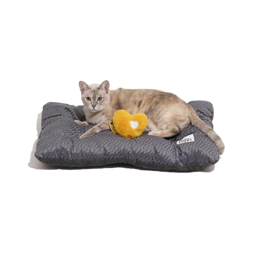 FUNNY FUZZY 24x18 Washable Dog Bed Reversible Crate Mat, 2 in1 Orthopedic Puppy Bed for Small Dogs/Cats, Fluffy Deluxe Kennel Mattress,Sleeping Pad,Charcoal Grey,S - color: Grey, size: 24"×18" Small