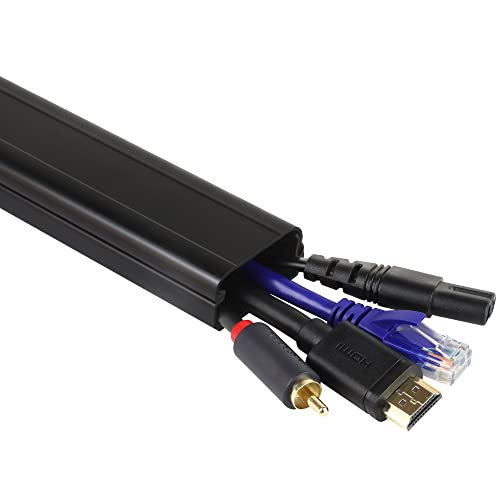 ZhiYo TV Cord Cover for Wall, 32 inch Cable Concealer, Cord Hider for Wall Mounted TV, Paintable Wire Cover to Hide Wires, Black Cable Raceway Kit, 2X L15.8in W1.5in H0.75in - color: Black, size: W1.5in x H0.75in - L31.5in
