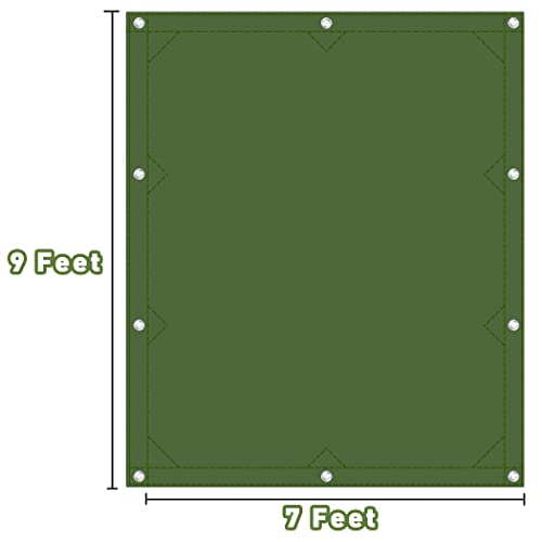 CARTMAN Finished Size 7x9 Feet Canvas Tarp with Rustproof Grommets, Heavy Duty Multipurpose Tarpaulin Cover for Canopy Tent, Roof, Camping, Woodpile - color: Olive Green, size: 7'x9'