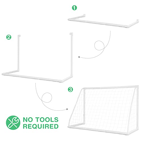 Soccer Goal, 12FT x 6FT/6FT x 4FT All-Weather Soccer Net with Frame, Quick Set-Up, Resilient Netting, Portable Soccer Goals for Backyard School Kids Soccer Training - size: 6FT x 4FT