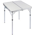 REDCAMP 24" Square Small Folding Camping Table with Adjustable Heights Legs, Lightweight Portable Aluminum Fold in Half Card Tables Bridge Tables for Outdoor Picnic, White - size: Square 2ft