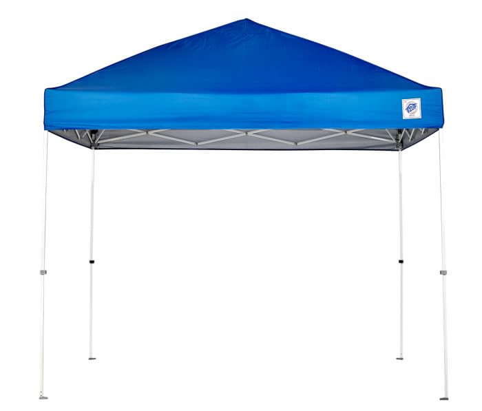 E-Z UP Envoy Outdoor Canopy Pop Up Tent, 10' x 10', Roller Bag, 4-Piece Spike Set, Recreational Grade, Royal Blue Top - style: Envoy