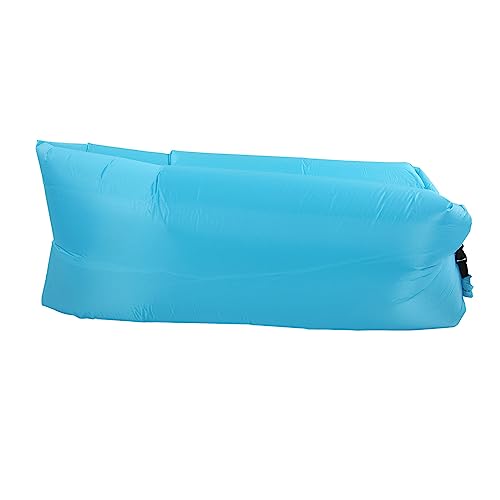 Inflatable Lounger Air Sofa Comfortable Portable Foldable Inflatable Couch for Outdoor Camping, with Storage Bag for Adults or Children - color: Sky Blue