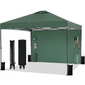 Tunbne 12'x12' Pop Up Canopy Tent with 1 Sidewall and 6 Pockets, Case, 8 Stakes, 4 Ropes, 4 Sandbags (Green, 12x12) - color: Green, size: 12x12