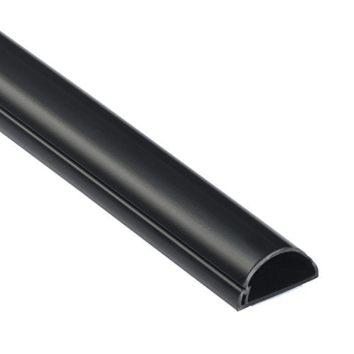 D-Line Half Round Cord Hider, Patented Cable Cover, Hide TV Wall Mount Wires, Raceway for Cords, Decorative Wire Covers, Paintable, Adhesive Cable Concealer - 1x 1.18in W x 0.59in H x 39in L - Black - color: Black, size: 1.18x0.59in - 1x 39in