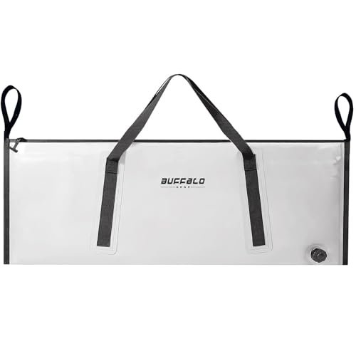 Buffalo Gear Insulated Fish Cooler Bag Portable Fish Kill Bag Keep Ice-cold More Than 48 Hours - color: White, size: 48x18in