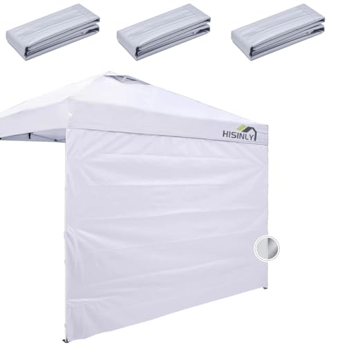 Canopy Sidewalls 10 * 10 ft 300D Sunwalls with Silver Coating UV Protection and Waterproof Oxford Cloth Suits Pop-up Tent/Instant Canopy/Commercial Canopy (Sidewall Only) - color: White with silver coat, size: 10x10ft Sidewalls*3