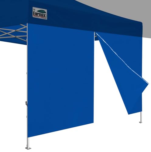 Eurmax USA 10FT Instant Canopy SunWall with Middle Zipper Wall for Pop Up Canopy Tent，1 Pack Sidewall for Outdoor Shade(Royal Blue) - color: royal blue, size: 10x5.7ft