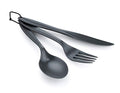 GSI Outdoors 3 Pc. Ring Cutlery Set, Grey - color: Green Speckle