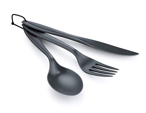 GSI Outdoors 3 Pc. Ring Cutlery Set, Grey - color: Green Speckle