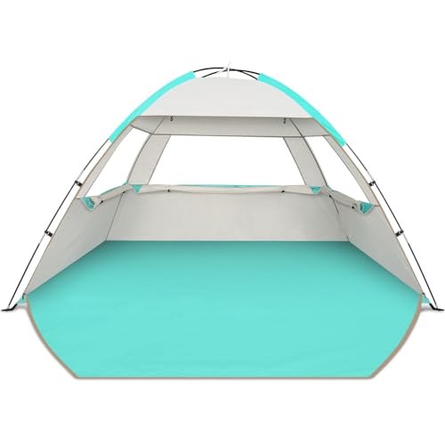 Venustas Beach Tent Sun Shelter for 3/4/6/8 Person, UPF 50+ UV Protection Beach Canopy, Lightweight and Easy Setup Cabana, Portable Shade Tent - color: Mint Green, size: 3 Person
