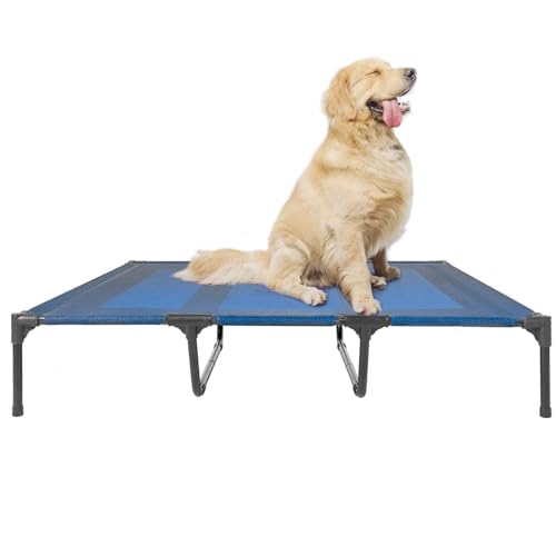 suddus Elevated Dogs Bed Waterproof Outdoor, Portable Raised Dog Bed, Dog Beds Off the Floor, Dogs Bed Easy Clean Indoor or Outdoor Use, X-Large, Blue - color: Blue, size: XL (48"L x 36"W x 9"H)