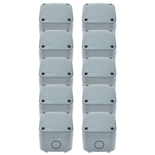 NineLeaf 10PK Project Box ABS Plastic Electrical Boxes,3 1/4" x 2 3/4" x 2 1/4" (86x74x62mm),IP66 Waterproof DIY Opening Hole Electronic Junction Box Power Enclosure,Use for Outdoor,Grey - color: 10PK, size: 86x74x62mm
