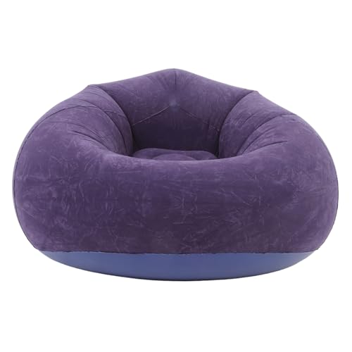 OUNONA Inflatable Bean Bag Chair for Adults Portable Flocked Lazy Sofa for Use for Living Room Bedroom Camping Includes Inflatable Pump