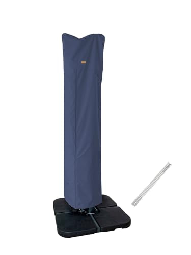 Patio Umbrella Cover for 9ft to 13ft Offset Umbrella, Water Resistant, Curved Cantilever and Straight Pole Parasol Outdoor Umbrellas Cover with Zipper and Rod Dark Blue - color: Dark Blue, size: Cantilever 9'-13'