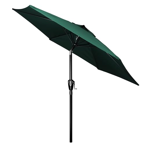 Simple Deluxe 9' Patio Umbrella Outdoor Table Market Yard Umbrella with Push Button Tilt/Crank - color: Green, size: 7.5ft