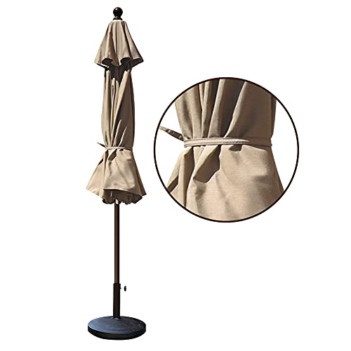 EliteShade USA 10-Year-Non-Fading 9Ft Market Patio Umbrella, UPF 50+ UV Protection Performance Sun Umbrella, Heavy Duty Commercial Grade Outdoor Table Umbrella with Crank & Tilt, Windproof Vented Top for Garden, Pool, Deck and Outdoor Playsets,Heather Bei