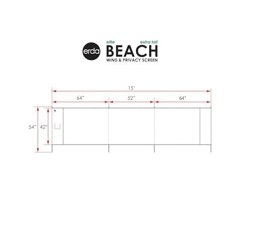 erda Tide-Dye Elite Beach Recycled Polyester Rip-Stop Extra Tall 42" Lightweight Windscreen, Privacy Screen, Wind Blocker, Free Matching Shoulder Bag (New Mahogany Wood Poles)