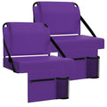 2pcs Stadium Seat for Bleachers with Back Support，Portable Bleacher Chairs with Back and Cushion，Includes Shoulder Strap and Cup Holder - color: Purple,2 Pack