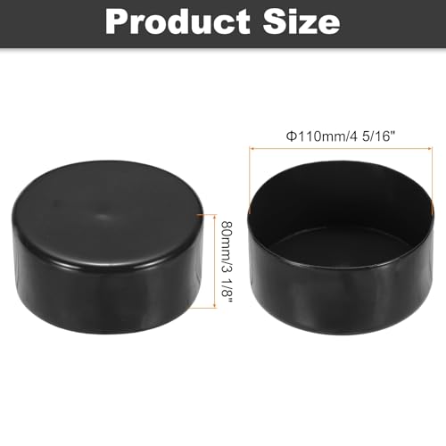 uxcell 110mm (4 5/16") ID Rubber End Caps, Round Vinyl Plug Insert Plastic End Caps for Tubing, Fence, Pipe Post, Furniture, Railing, Black, 80mm Height - color: Black, size: 110mm(4 5/16") x 80mm H