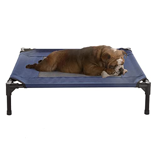 Elevated Dog Bed - 30x24-Inch Portable Pet Bed with Non-Slip Feet - Indoor/Outdoor Dog Cot or Puppy Bed for Pets up to 50lbs by PETMAKER (Blue) - color: Blue, size: Medium
