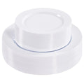 Fijinhom 100PCS White Disposable Plates for 50 Guests Including 50PCS 10" Dinner Plates & 50PCS 7" Dessert Plates, White - color: White, size: 50 Guests-100pcs