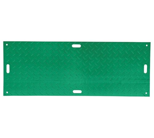 Mytee Products 5 Pk 3' x 8' Green Ground Protection Mats with Double Sided Diamond Plated Tread Design - High Density Polyethylene Mat, Easily Supports 90 Ton Loads on Lawns, Dirt, and Any Other Areas - color: Green, size: 3 x 8 Feet, style: 5 - Pack