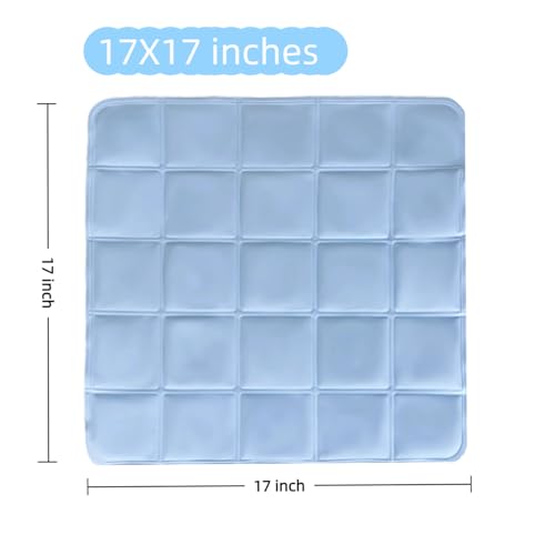 ZeQi Gel-Filled Cooling Mats for Cats Dogs Pets, Water-Proof Surface, Summer Dog Cool Mat, Cooling Cat Bed, Cool Mat, Ice Mat, Seat Cushion for Summer 17''x17'' (Small, Solid) - size: Medium