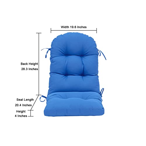 QILLOWAY Outdoor High Back Chair Cushion for Adirondack, All Weather Rocking Chair Cushions Thick Padded Replacement for Patio Furniture,Marine Blue - color: Marine Blue