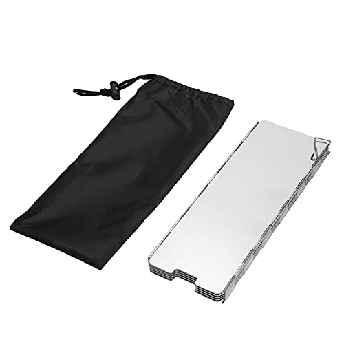 Folding Camping Stove Windscreen 12 Plates Aluminum Camping Stove Windshield with Carrying Bag Portable Camp Stove Wind Screen Outdoor Cooker Butane Burner Wind Shield - size: 12 Plates Windscreen