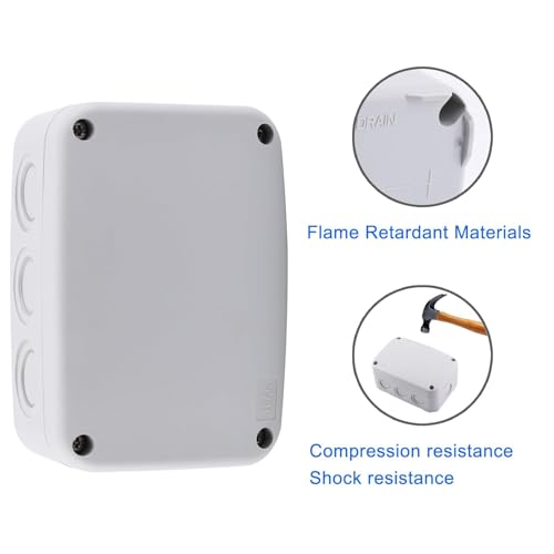 Outdoor Junction Box,Nineleaf White IP66 Weatherproof Electrical Project Boxes PVC/ABS Plastic Enclosure Box Universal Watertight 4.9 x 3.3 x 2.3 inch, with 4PK White 20mm Cable Gland Grey(1 Set) - color: White, size: Medium+4*M20