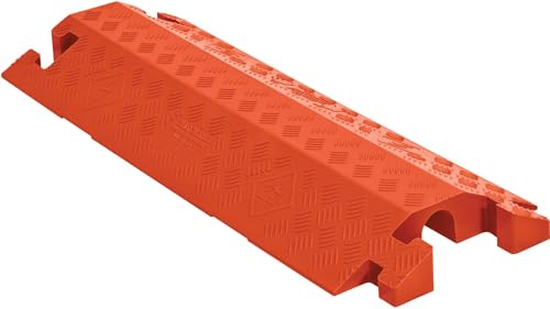Checkers 1 Channel Industrial Drive Over Cable Protector, Drop Over for 2.25" Lines, 23k/Axle Load Capacity Hose and Cable Ramp for Heavy Duty Equipment, Made in The USA, Orange, CP1X225-GP-DO-O - color: Orange, style: Drop Over