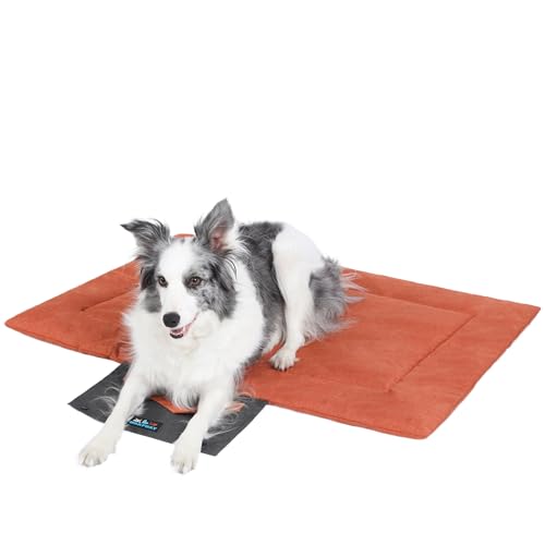 Outdoor Foldable Dog Mat Durable Teflon-Coated Oxford Material Waterproof Thin Dog pad Travel-Friendly Machine Washable Design for Camping/Car (Orange, Medium (39.4 * 28.3 * 1.57 in)) - color: Orange, size: Medium