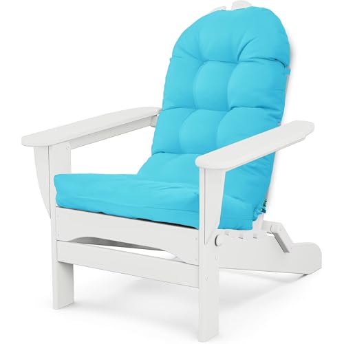 Adirondack Chair Cushion, Waterproof Outdoor Seat Cushions for Patio Furniture, Thick High Back Replacement Pad for Porch Lawn Wicker Dining Desk Chair, Rocking Chair Cushion, Teal - color: Teal